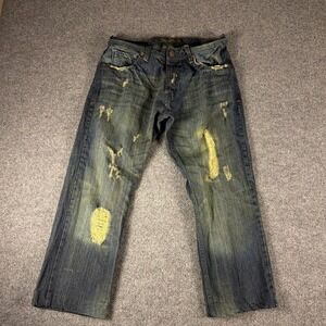 Jordan Craig Men Jeans Distressed 34‎ x 32 Straight Hem Finish Cotton